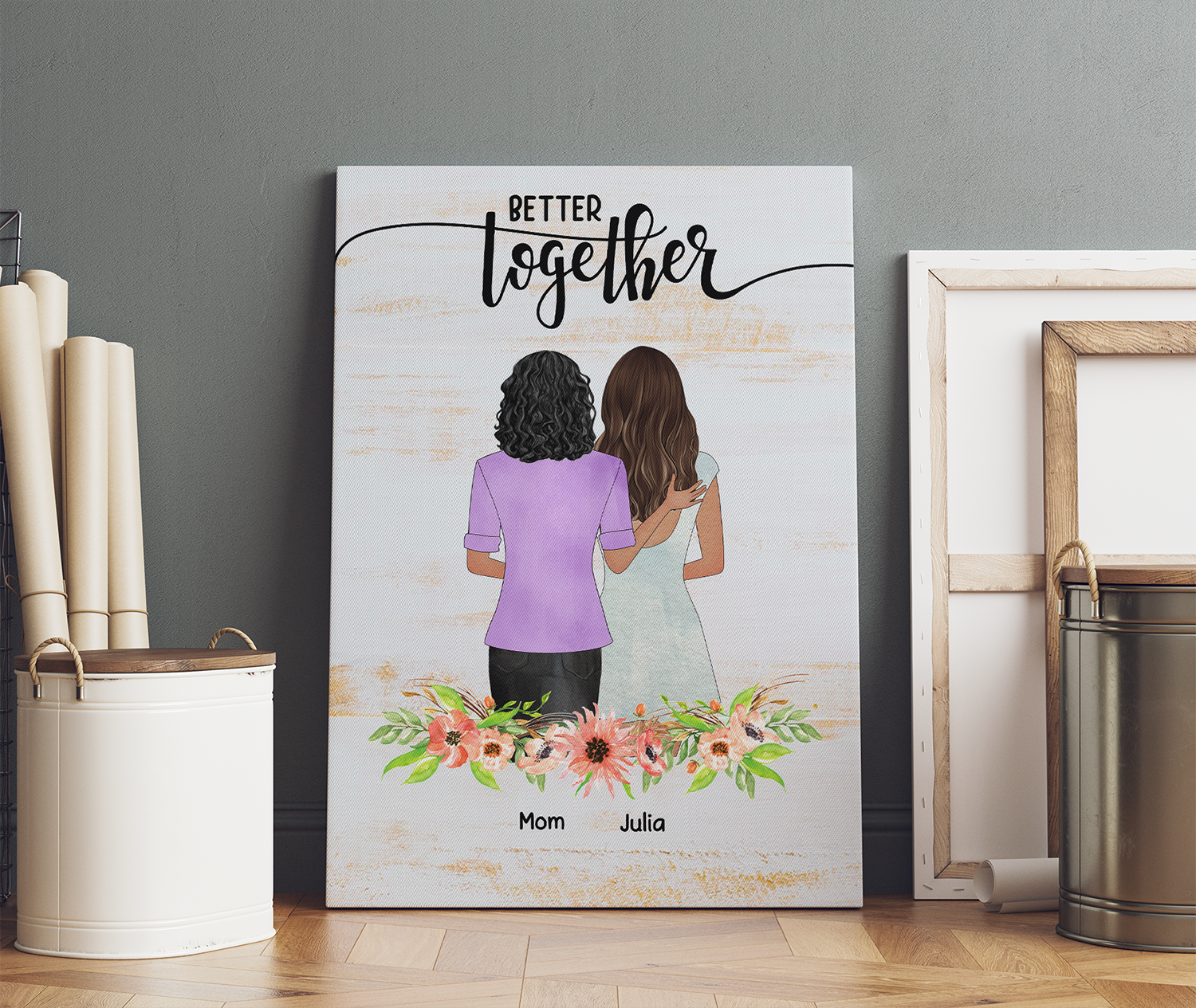 Personalized Better Together, Matching Tees For Mom And Daughter, Gift For Mom Canvas Prints