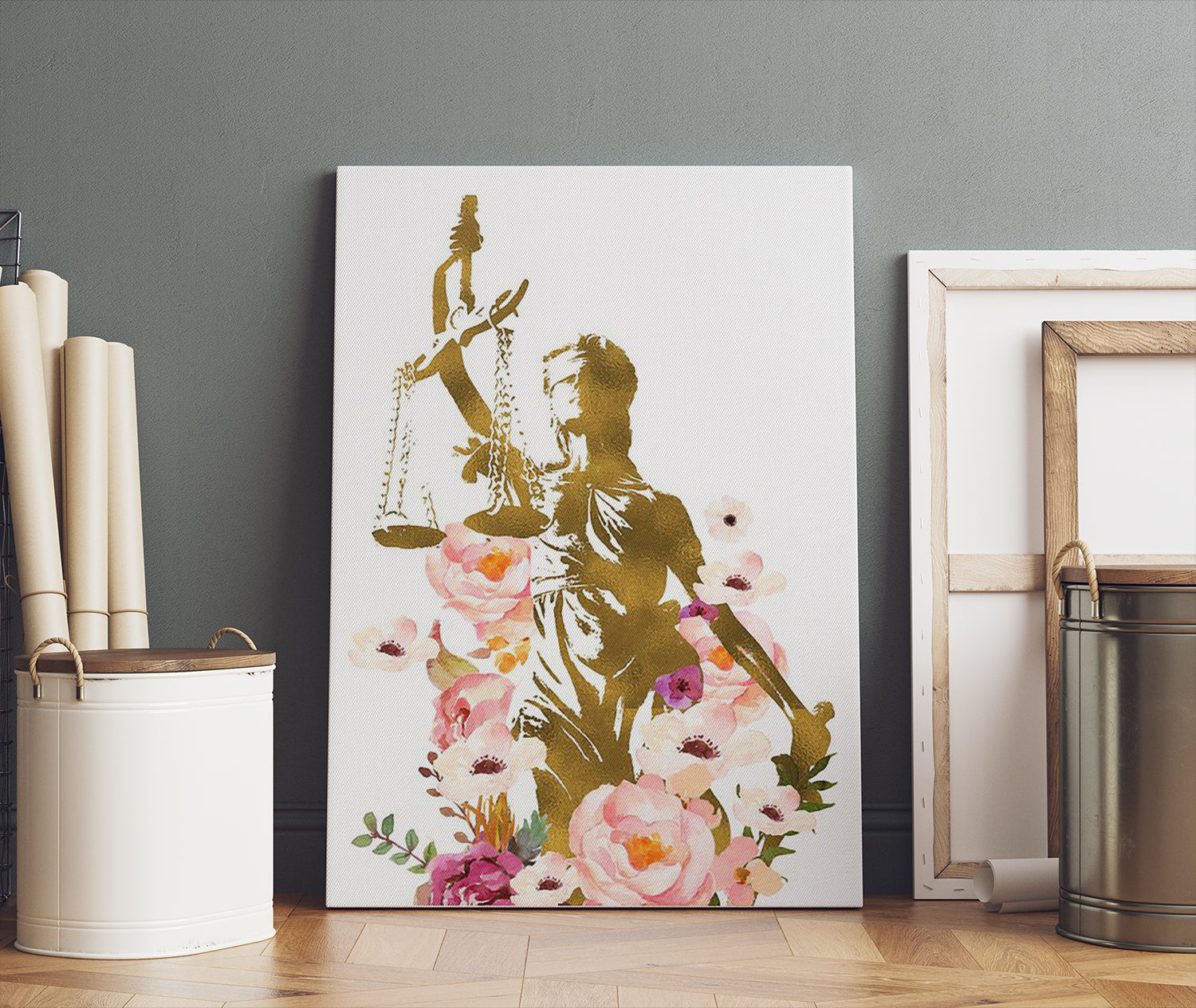 Lawyers Office Decor Gift for Lawyers Justice Art Print Law Scales Of Justice Watercolor Canvas Prints