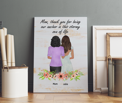 Personalized Mama Besties, Gift For Mom Canvas Prints