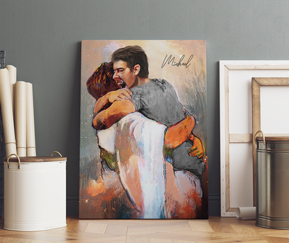 Personalized First Day In Heaven Male Canvas Prints