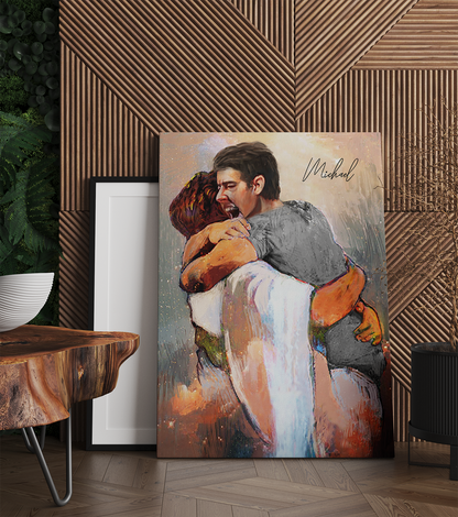 Personalized First Day In Heaven Male Canvas Prints