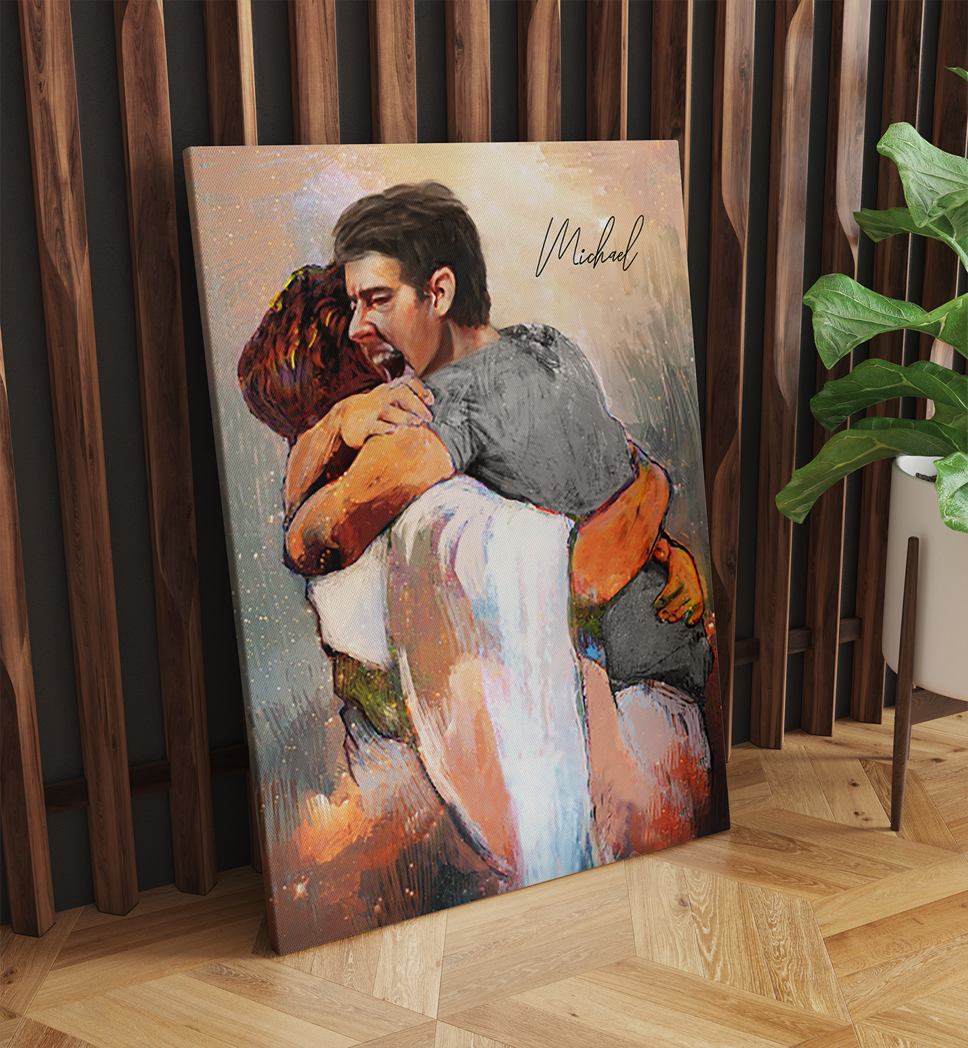 Personalized First Day In Heaven Male Canvas Prints