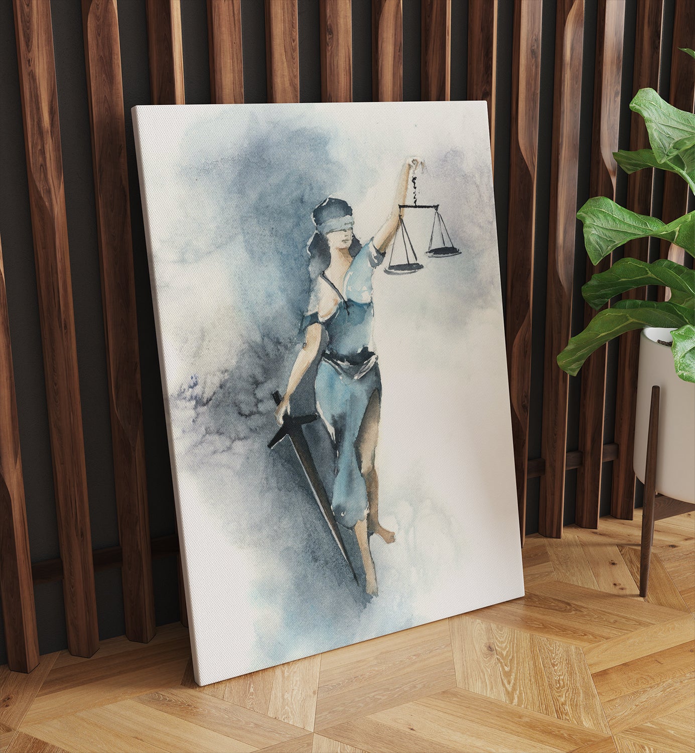 Lady Justice Lawyers Office Painting, Giclee Museum Quality Fine Art Print, Home Office Decor, Lawyer Gift Idea Canvas Prints