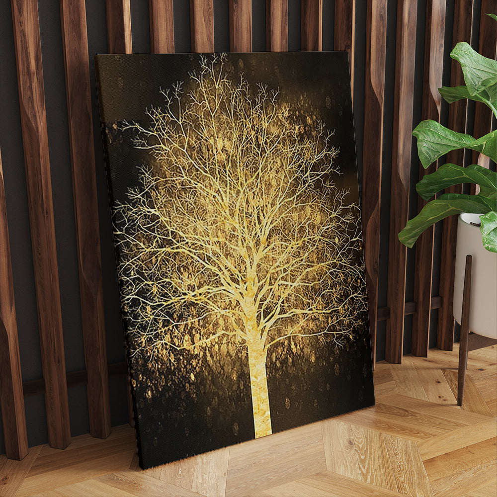Luxury Abstract Tree Painting Gold Leaf Canvas Prints And Poster