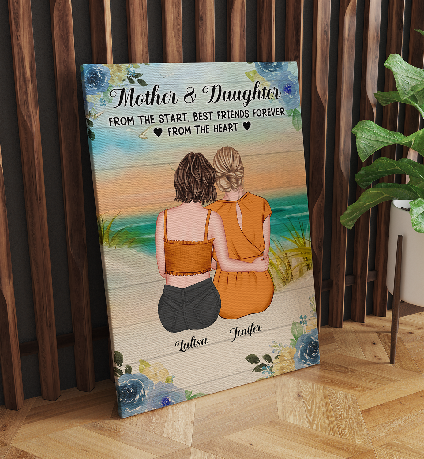 Personalized Mother And Daughters From The Start, Gift For Mom Canvas Prints