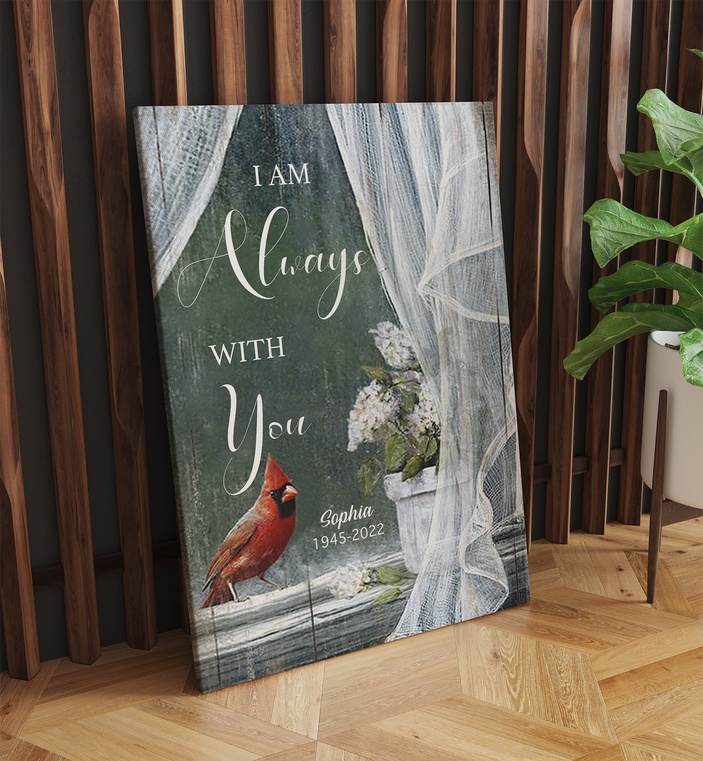 Personalized Cardinal Bird, I Am Always With You Canvas Prints