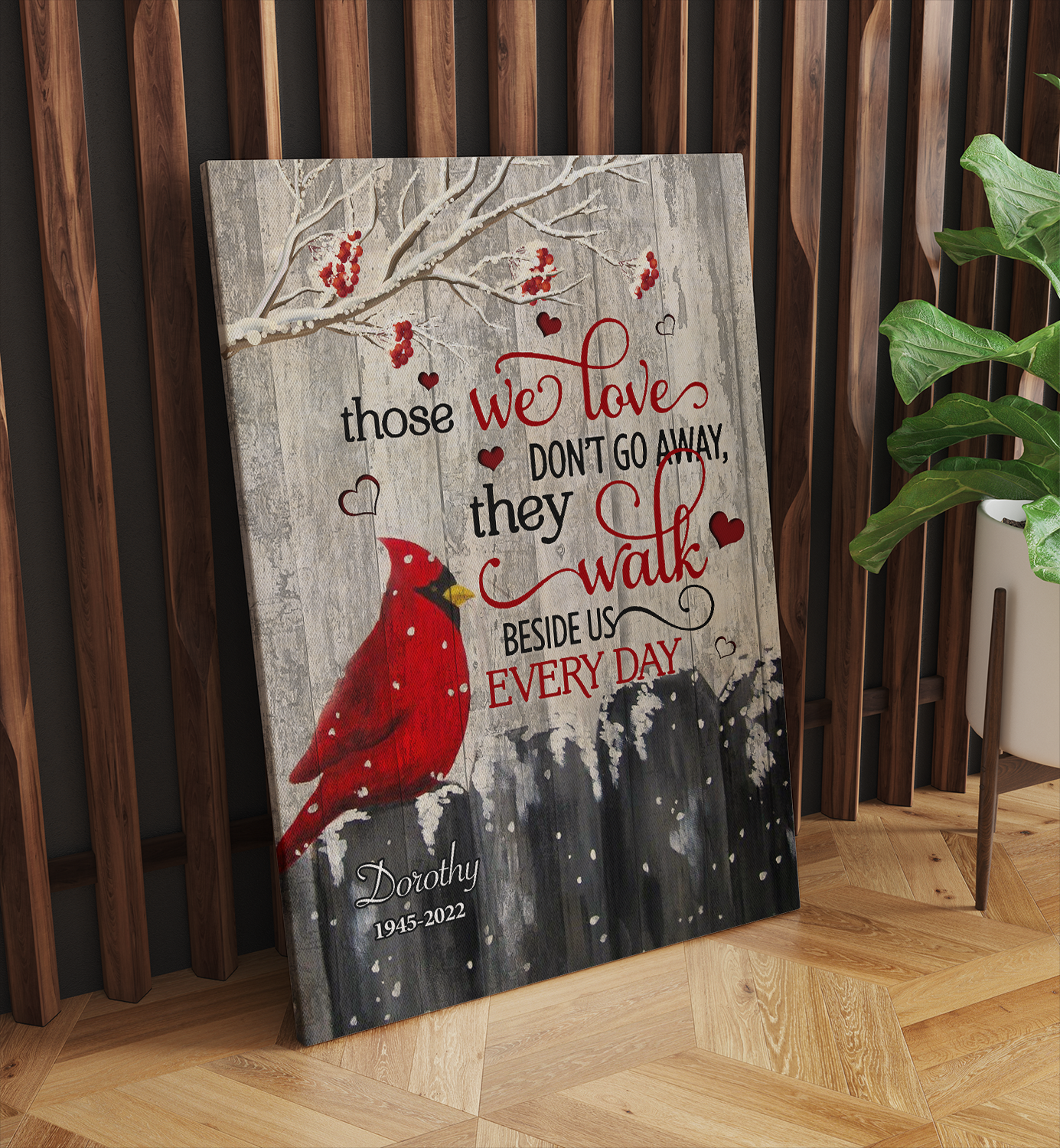 Cardinal Poster Canvas Blue Jay Bird Those We Love Don't Go Away They Fly  Beside Us Every Day Horizontal Poster Canvas Home Decor No Frame or 0.7