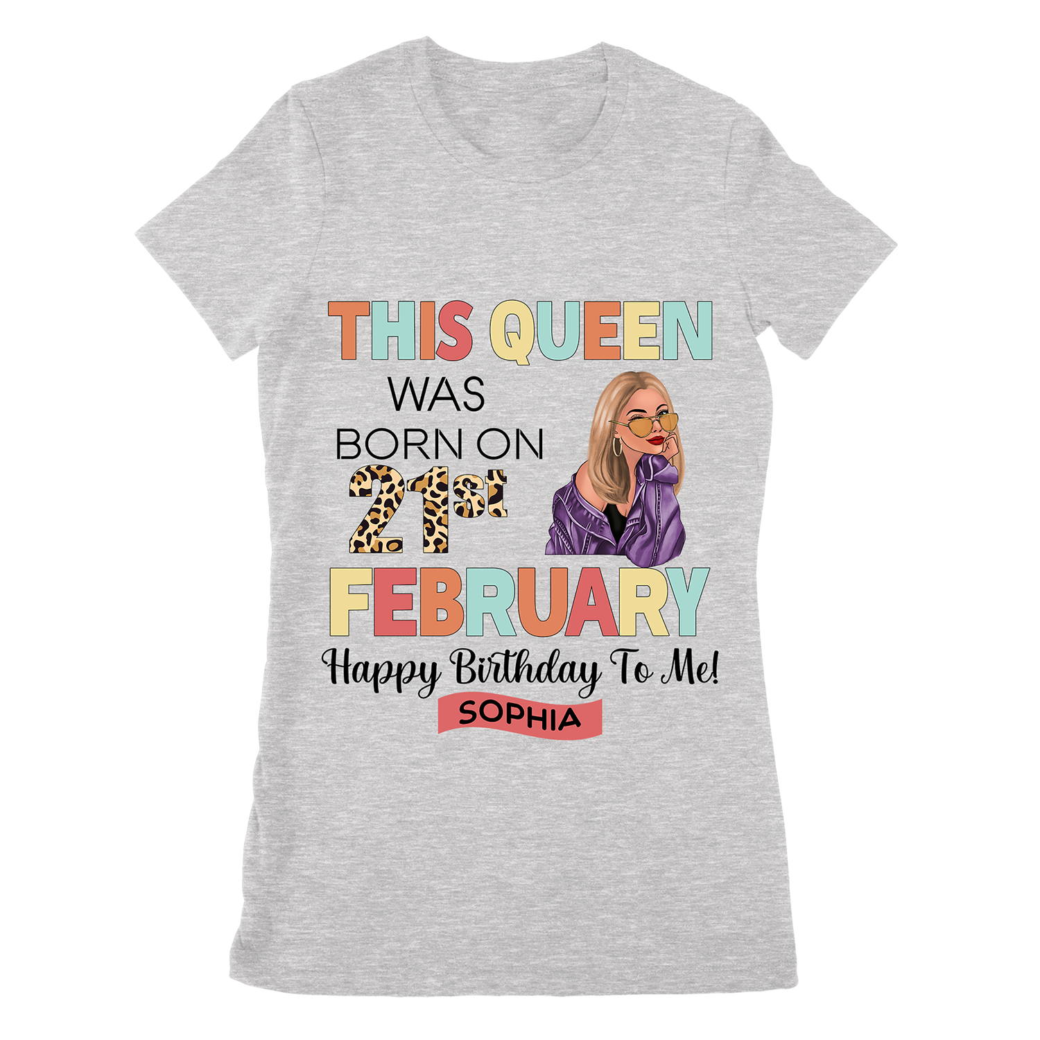 Personalized Queens Born In February February Birthday Premium T-Shirt