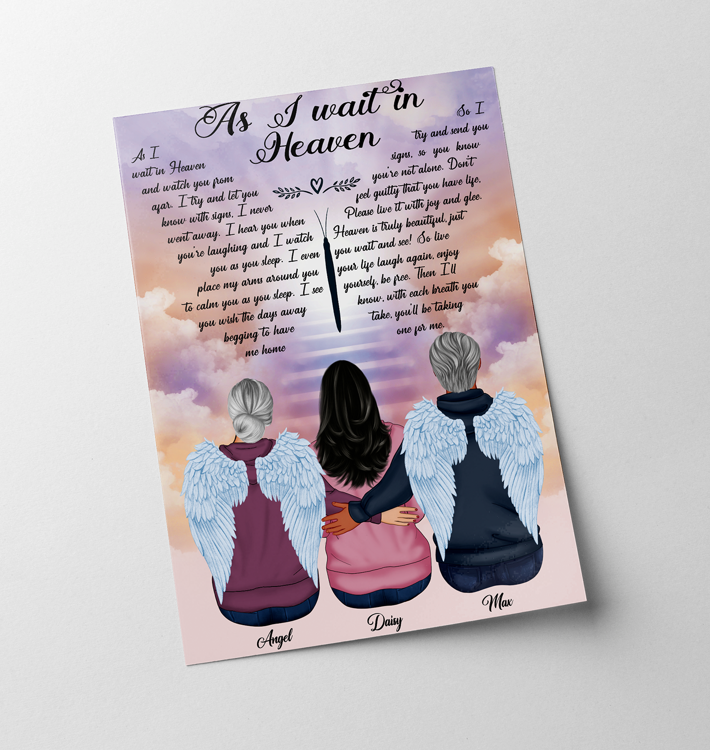 Personalized As I Wait In Heaven,Memorial Grief For Family, Comfort Gift Poster