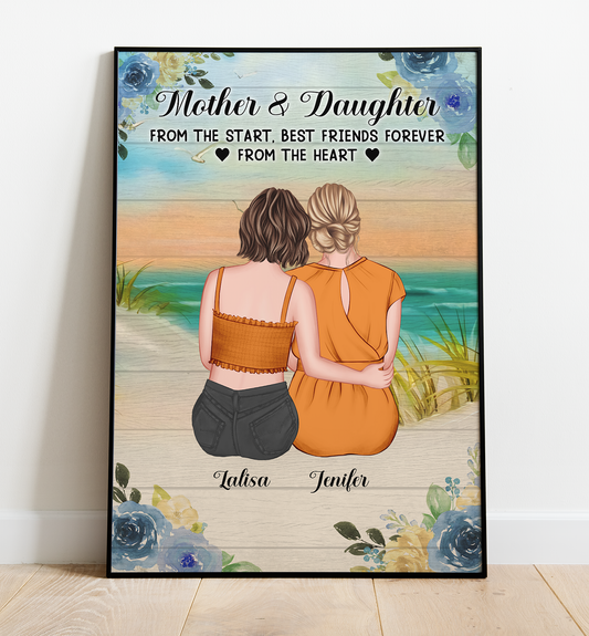 Personalized  Mother And Daughters From The Start, Gift For Mom Poster