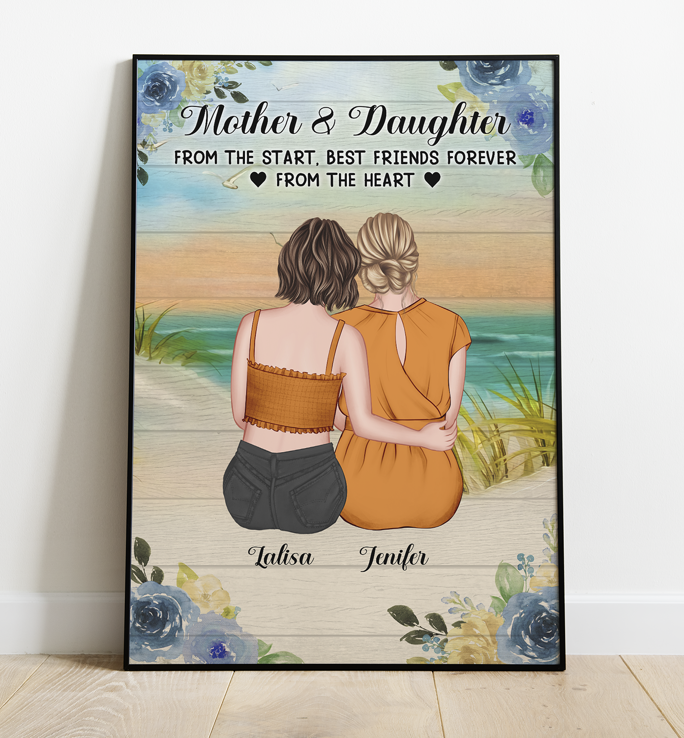 Personalized  Mother And Daughters From The Start, Gift For Mom Poster