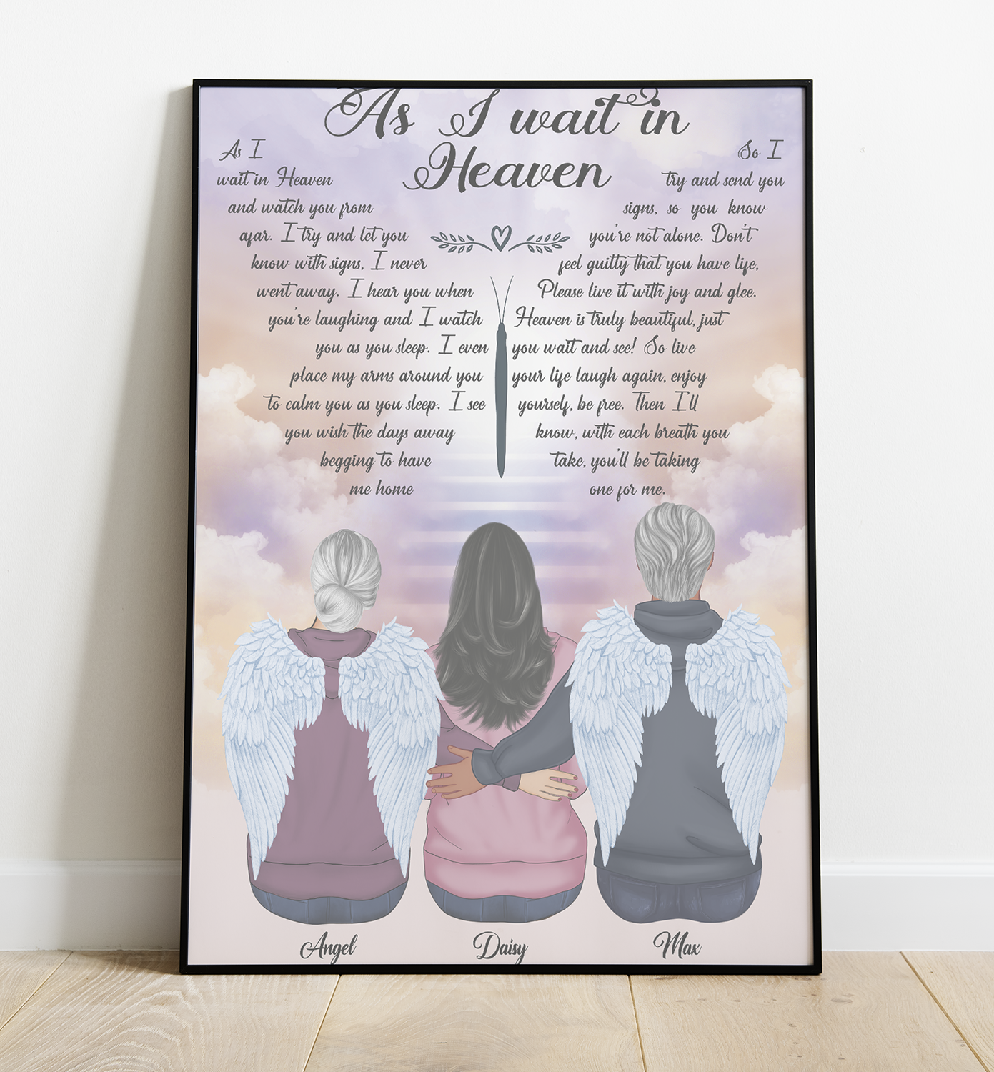 Personalized As I Wait In Heaven,Memorial Grief For Family, Comfort Gift Poster