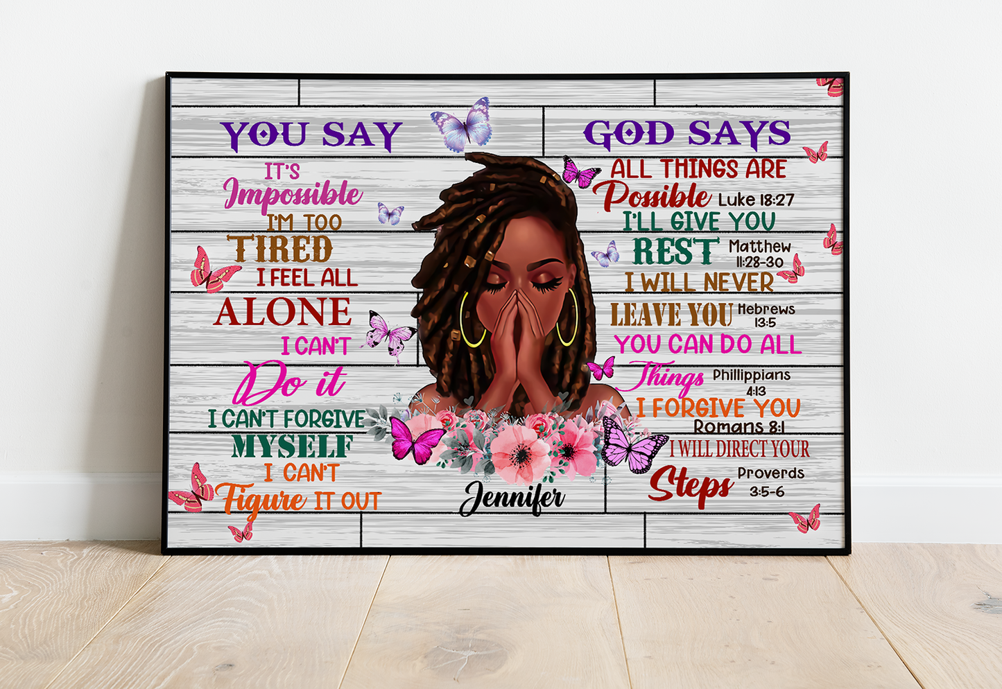 Personalized Black Queen, Black Girl God Says You Are Poster