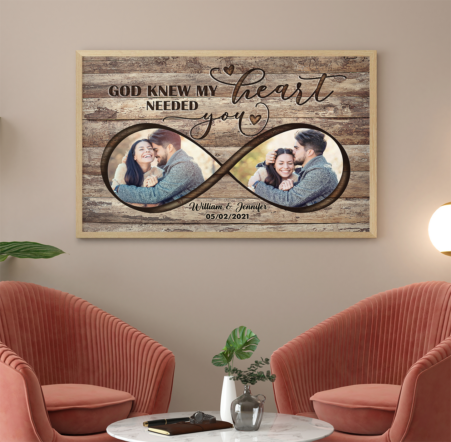 Personalized God Knew My Heart Needed You Custom Photo, Anniversary Gifts, Gift For Lover Poster