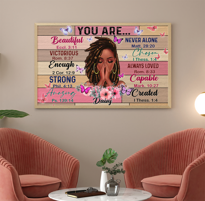 Personalized Black Queen, Black Girl You Are Beautiful -Standard Poster