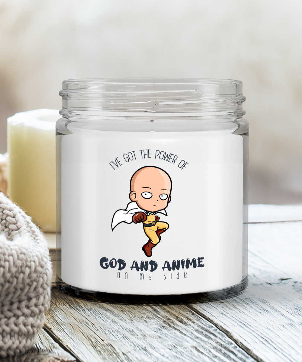 I’ve Got the Power of God and Anime on My Side Meme Candle