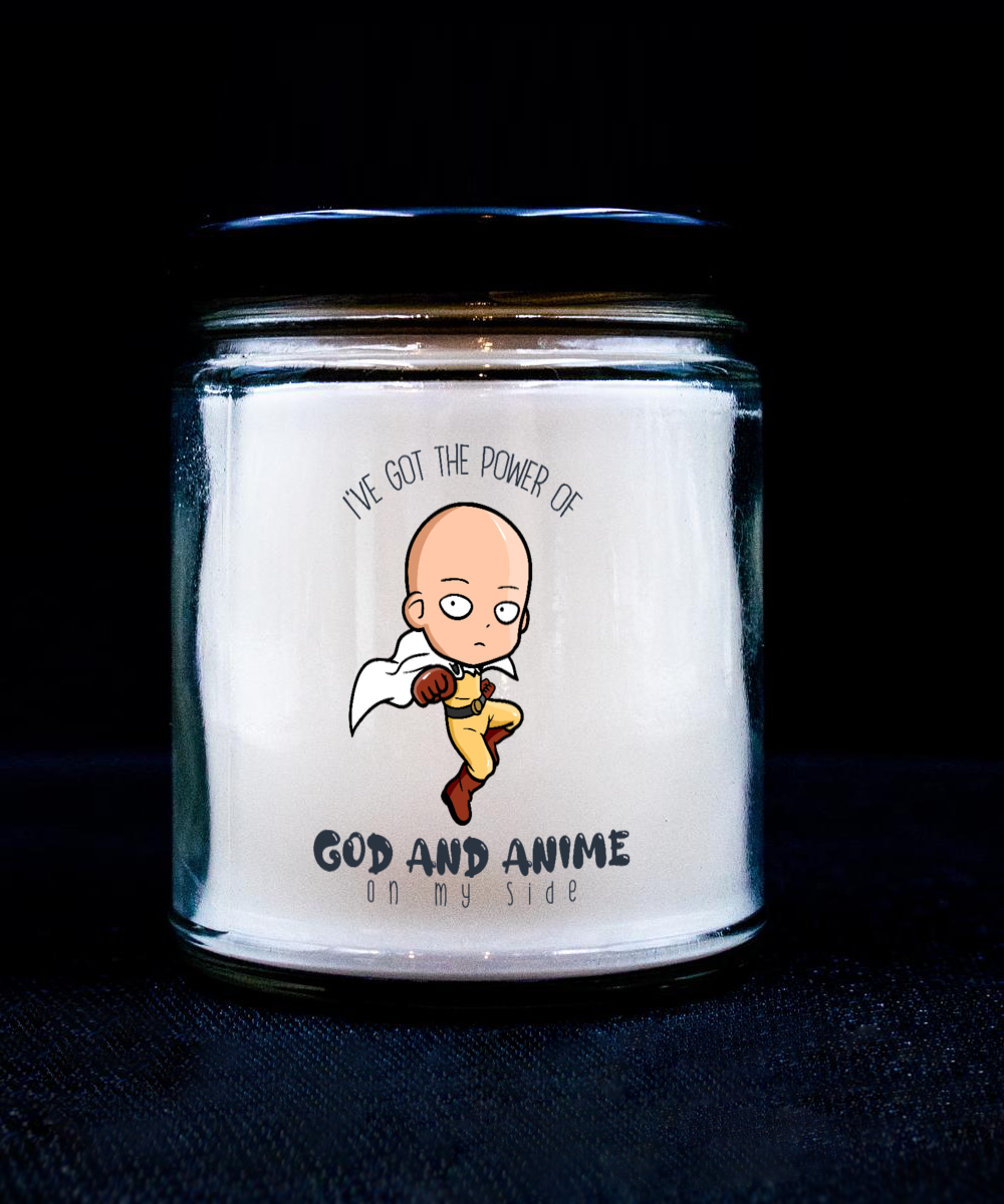 I’ve Got the Power of God and Anime on My Side Meme Candle