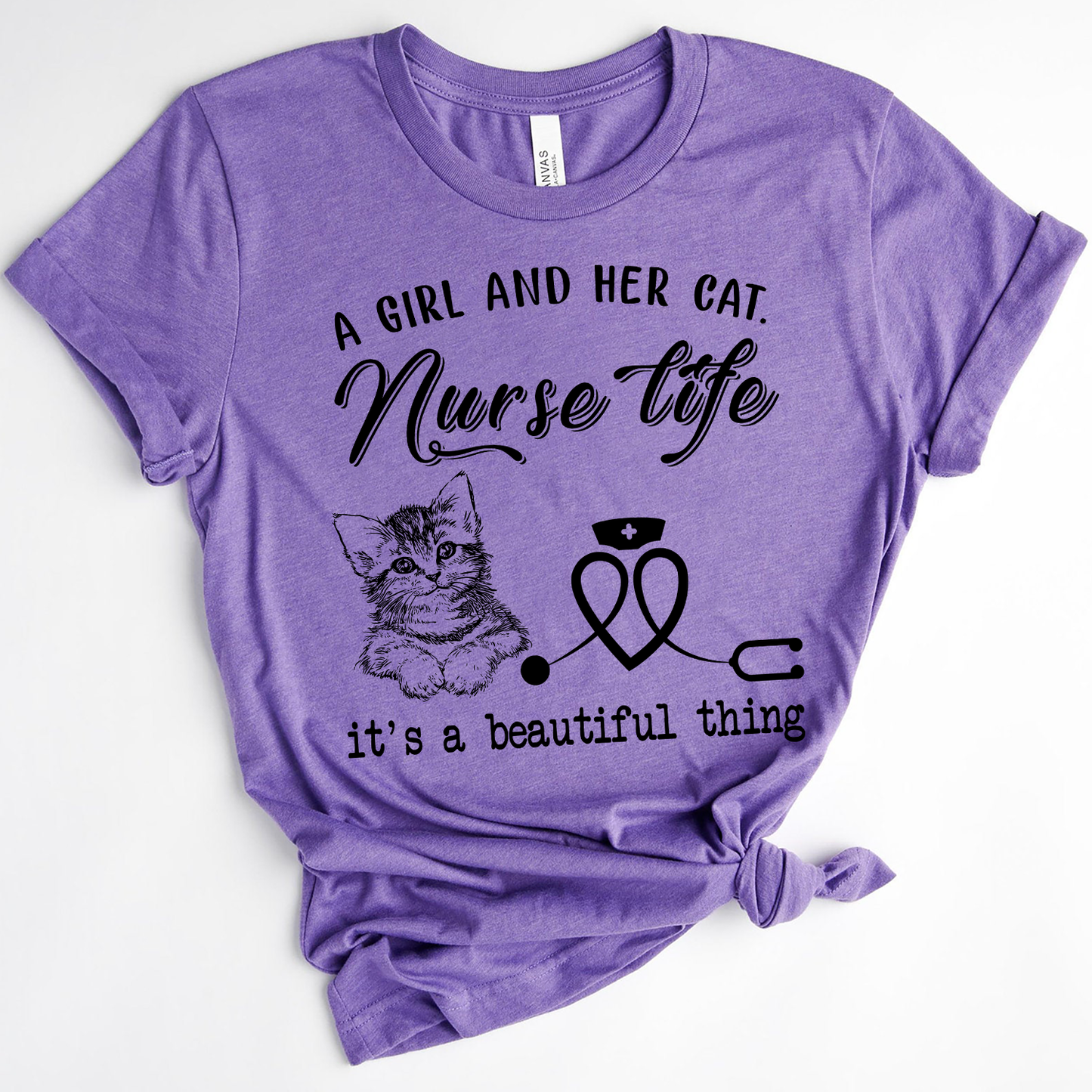 Cat Nurse A Girl...Her Cats And Nurse Life It's Beautiful Thing Standard T-shirt