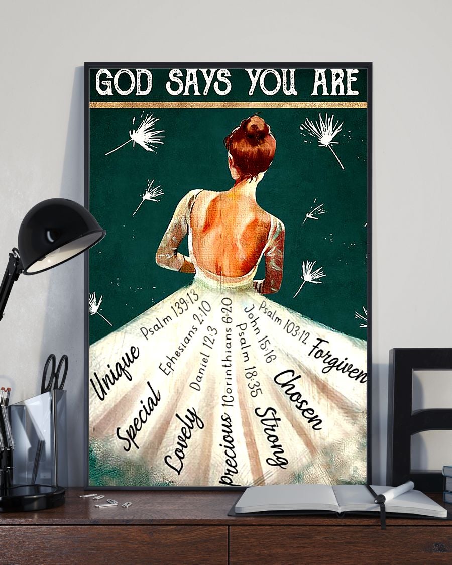 God Says You Are Poster, Ballet Poster, Girl Unique Special Poster, Ballet Lovers Poster, Girl Loves Ballet, Home Living, Home Decor Standard Poster