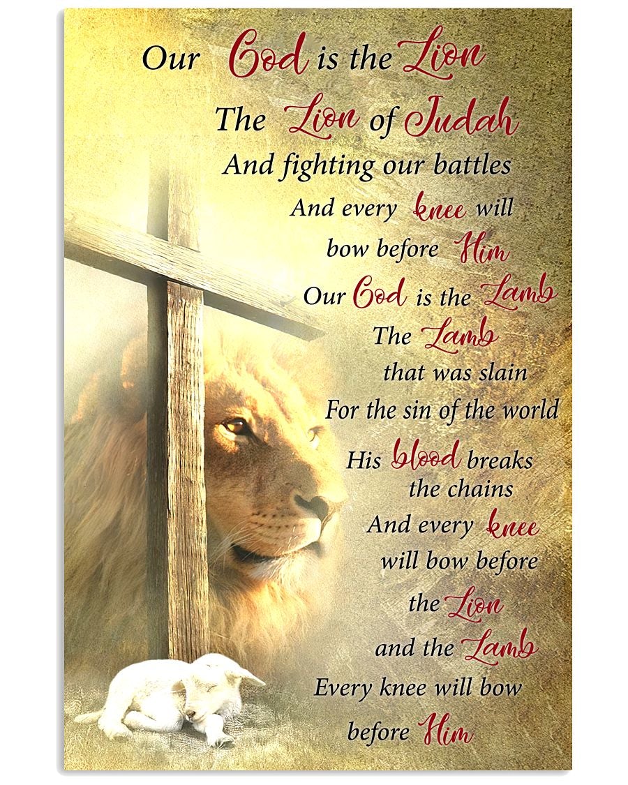 God is the lion and the lamb Standard Poster