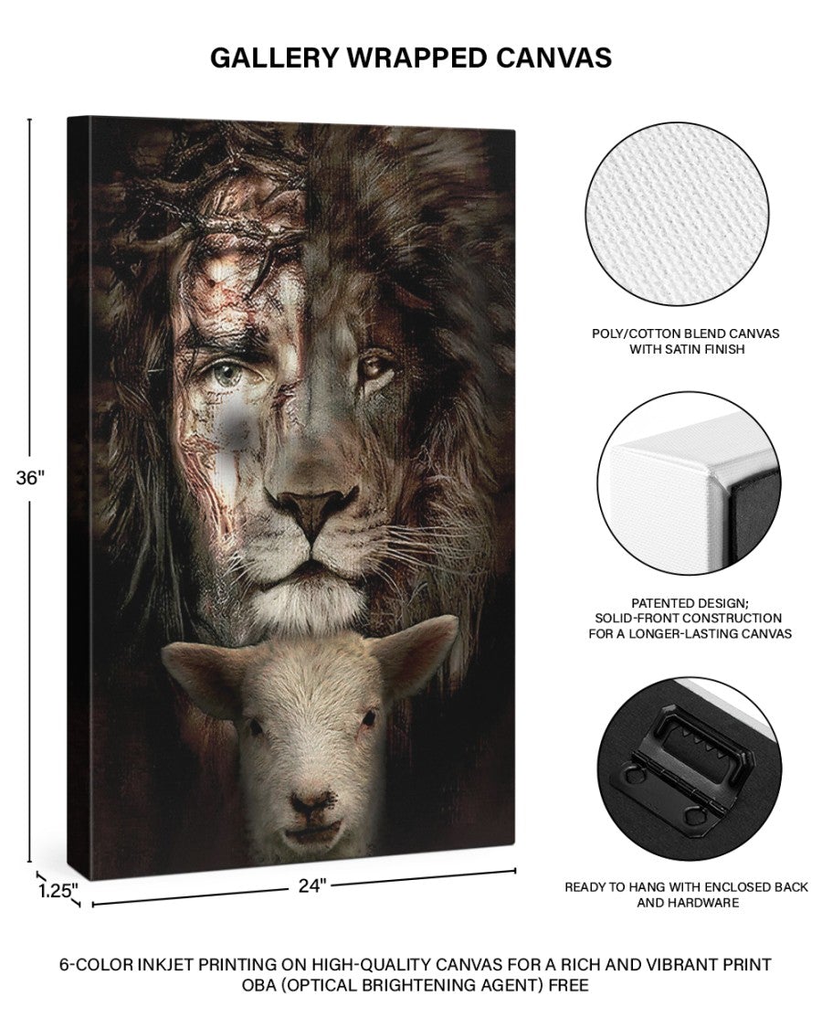 Jesus Lion And Lamb Canvas Prints