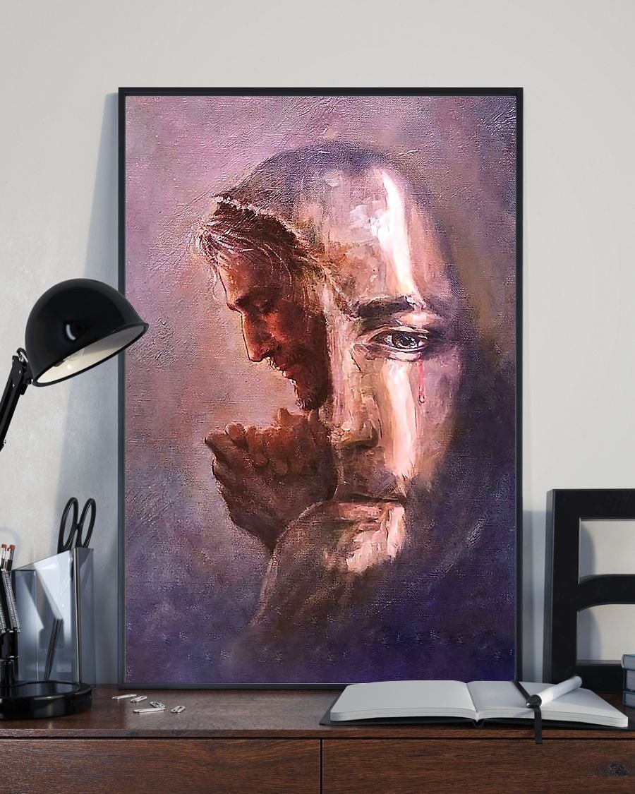 Christian Home Wall Decor, Jesus Christ Crying Poster, Christian Poster, Easter'S Day Wall Art Home Decor Standard Poster