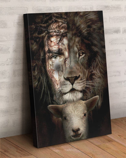 Jesus Lion And Lamb Canvas Prints