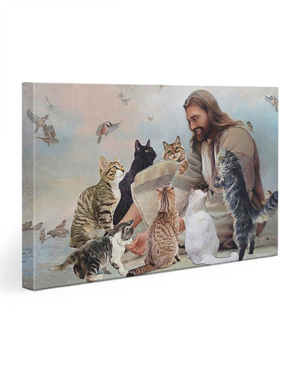 GOD SURROUNDED BY CATS ANGELS Matte Canvas (1.25")