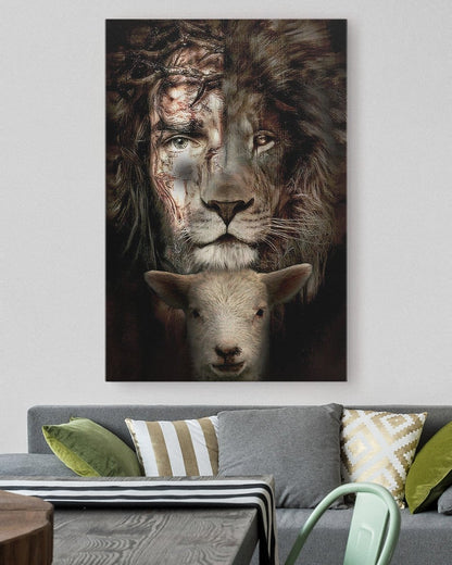 Jesus Lion And Lamb Canvas Prints