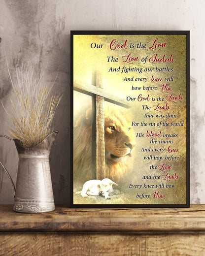 God is the lion and the lamb Standard Poster