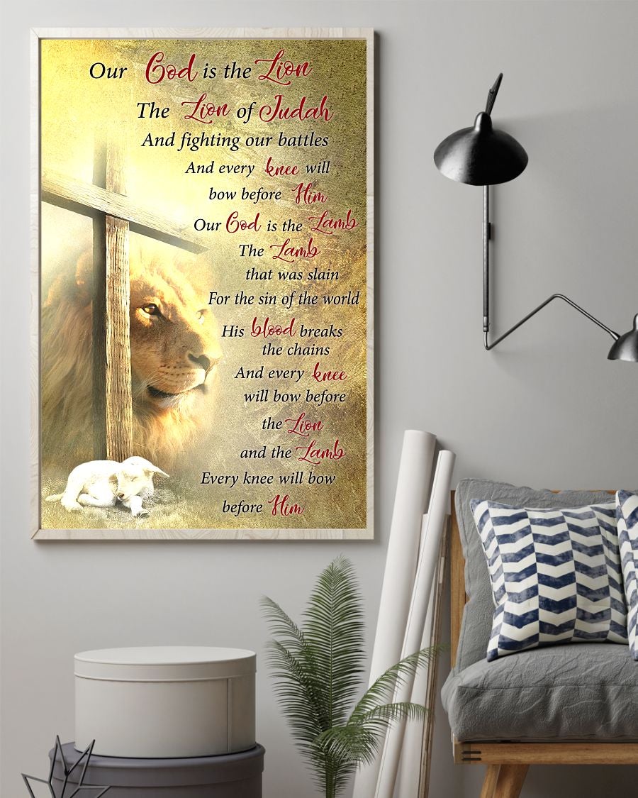 God is the lion and the lamb Standard Poster