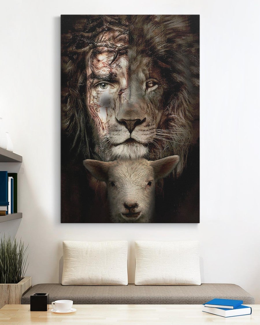 Jesus Lion And Lamb Canvas Prints