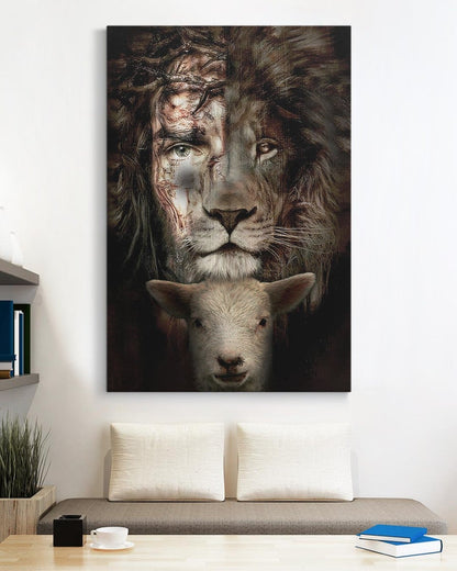 Jesus Lion And Lamb Canvas Prints