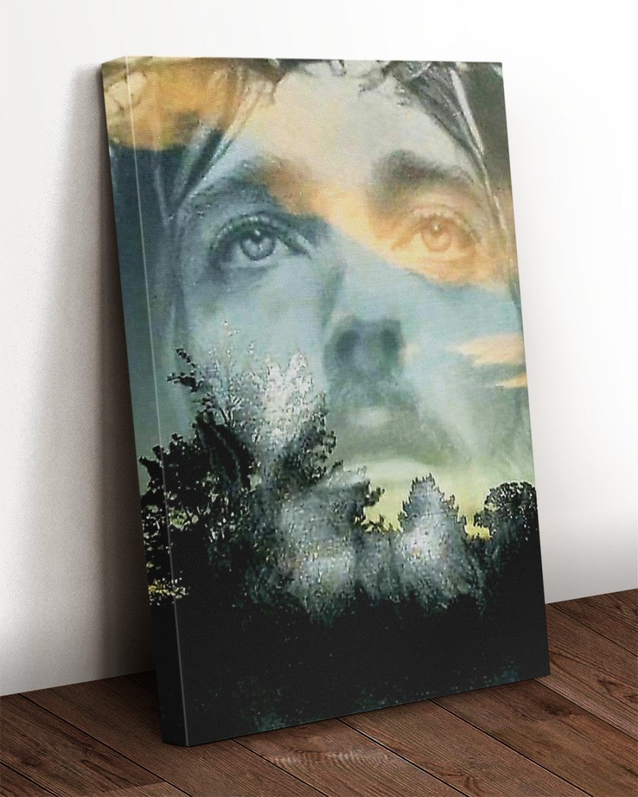 Jesus Face Christian Religious Canvas Family Sign Decor Birthday Christmas Wedding Housewarming Gift Ready To Hang Matte Canvas (1.25")