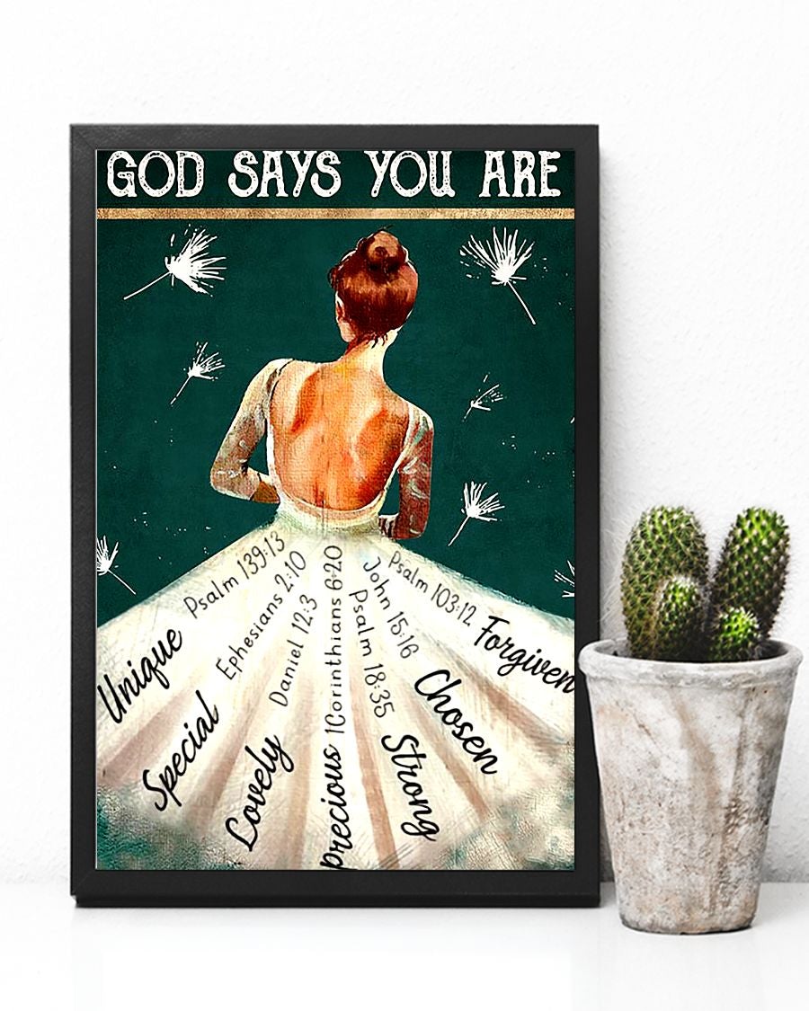 God Says You Are Poster, Ballet Poster, Girl Unique Special Poster, Ballet Lovers Poster, Girl Loves Ballet, Home Living, Home Decor Standard Poster