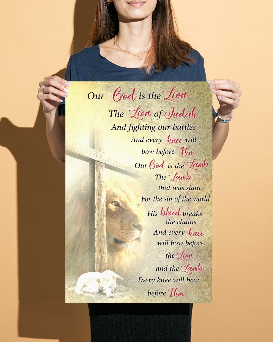 God is the lion and the lamb Standard Poster