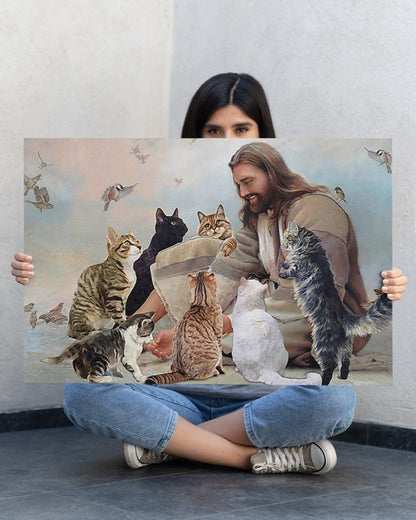 GOD SURROUNDED BY CATS ANGELS Matte Canvas (1.25")