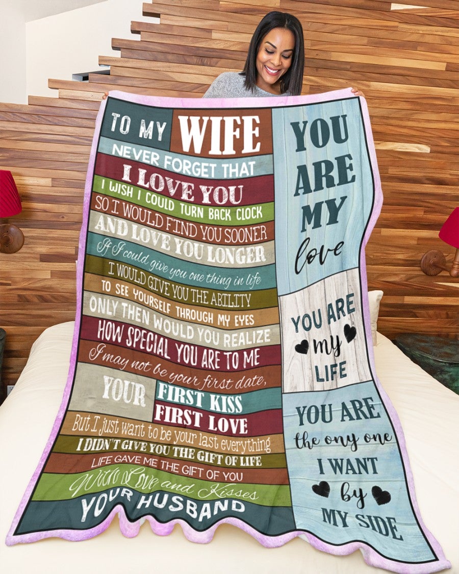 Fleece Blanket To my wife never forget that i love you