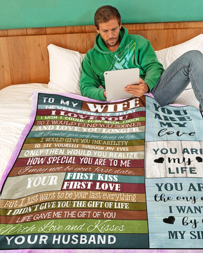 Fleece Blanket To my wife never forget that i love you