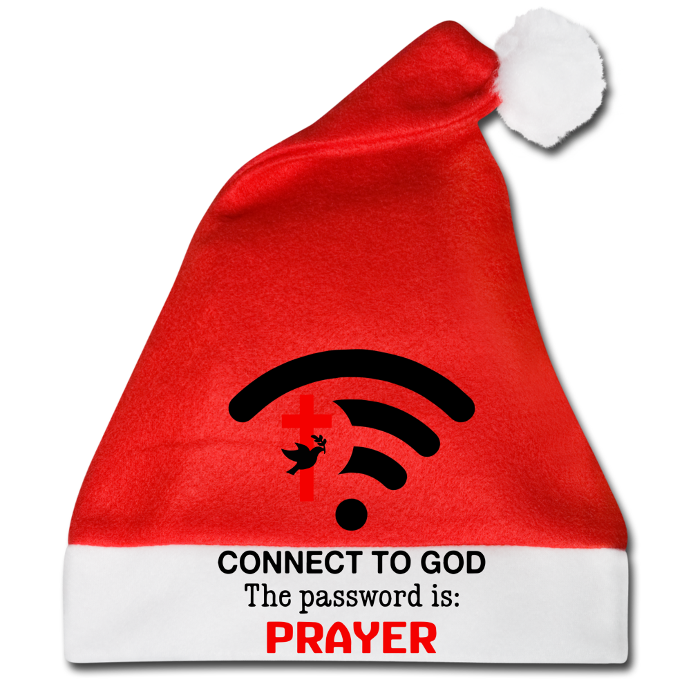 Connect To God The Password Is Santa Hat - red