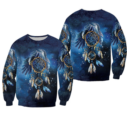 Blue Dreamcatcher Native American 3D All Over Print Hoodie and Zip Hoodie