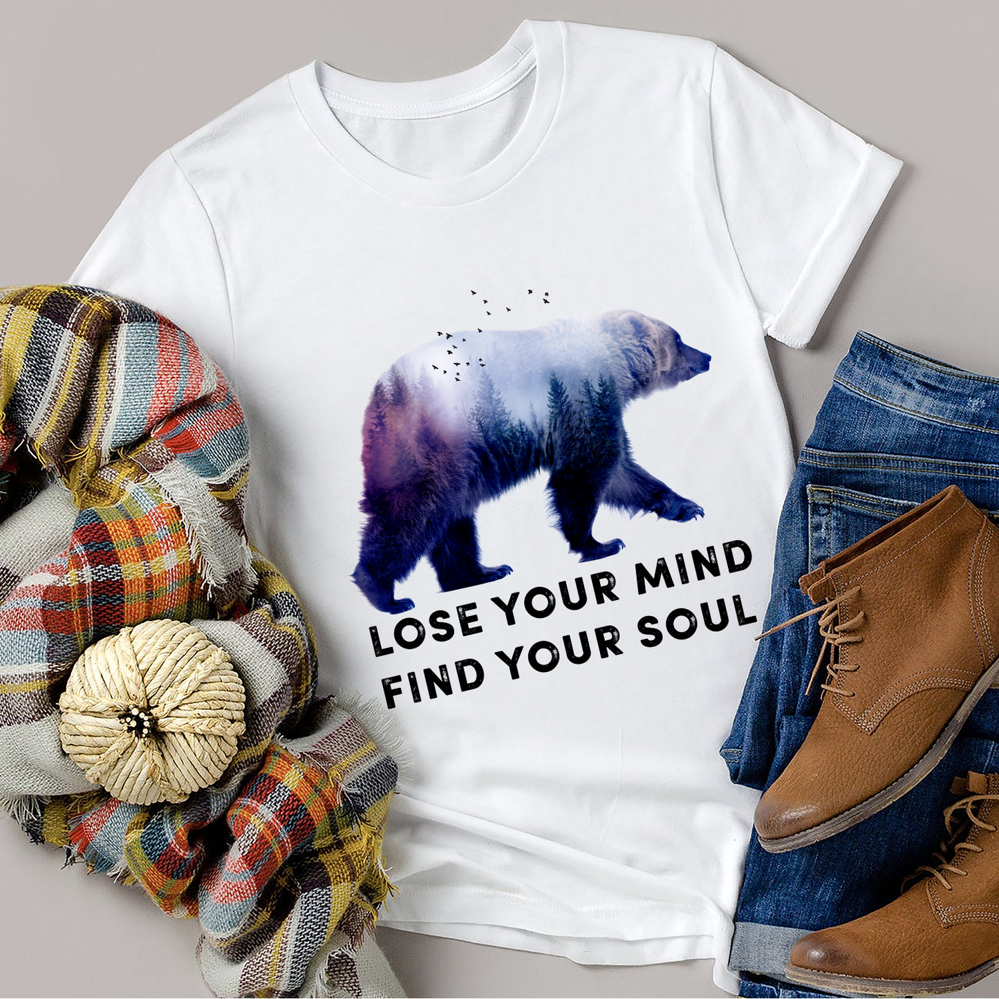 Bear Camping Lose Your Mind Find Your Soul T-Shirt