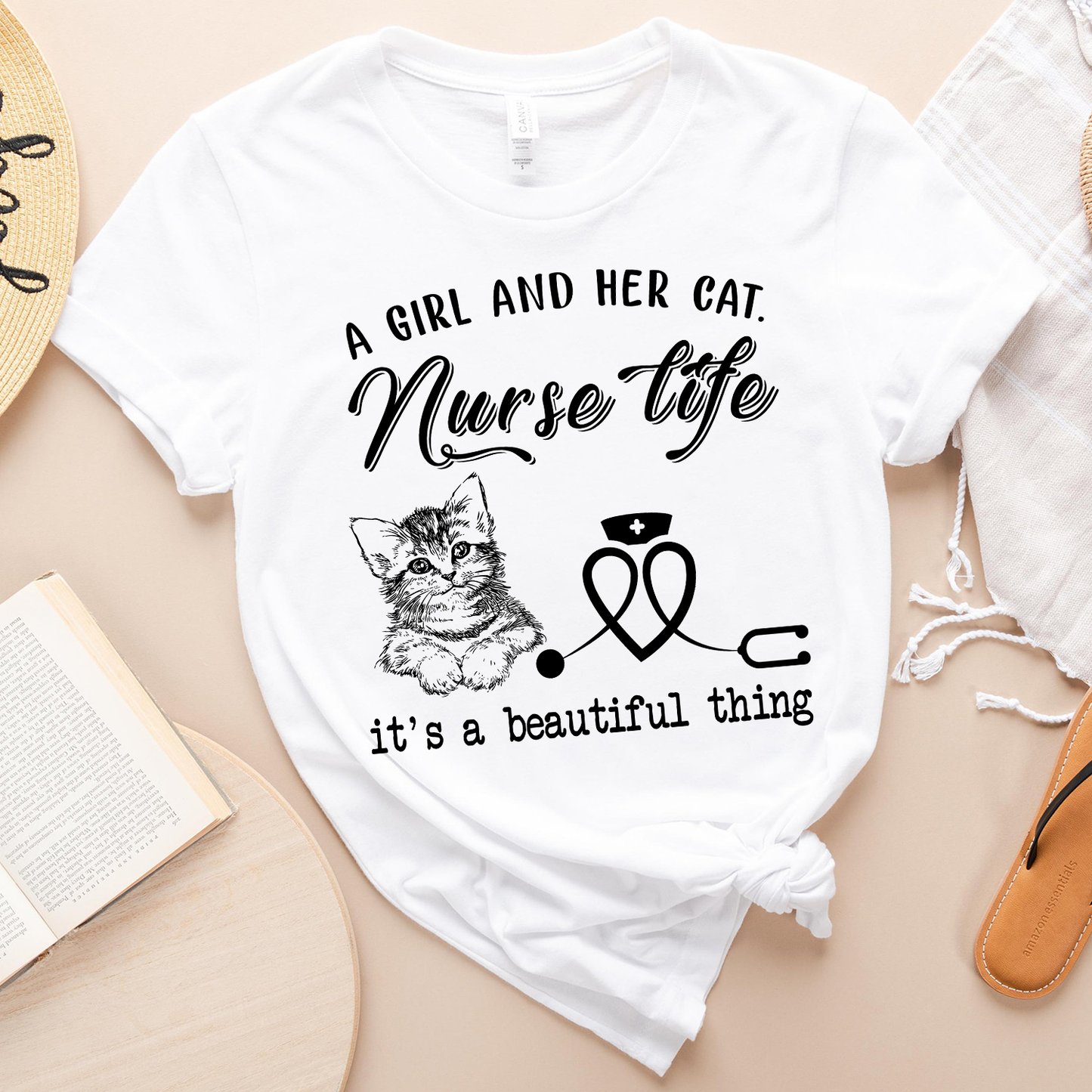 Cat Nurse A Girl...Her Cats And Nurse Life It's Beautiful Thing Standard T-shirt