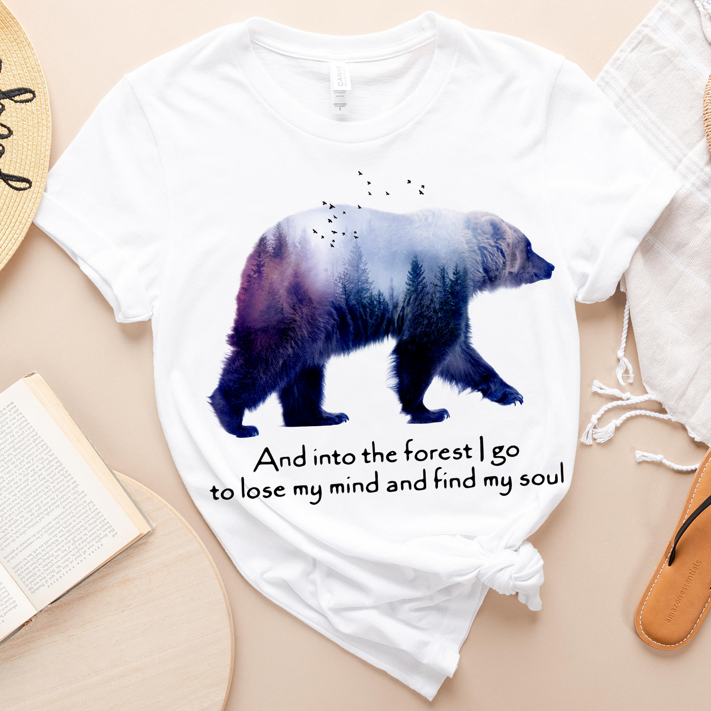 Bear Camping and into the forest i go to lose my mind and find my soul Standard T-shirt